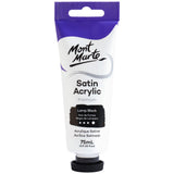 Mont Marte Satin Acrylic Paint Premium 75ml - Lamp Black