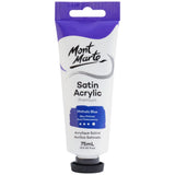 Mont Marte Satin Acrylic Paint Premium 75Ml (2.5 Us Fl.Oz) Tube - Phthalo Blue