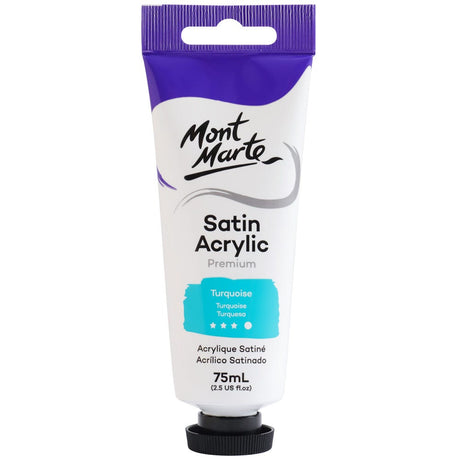 Mont Marte Satin Acrylic Paint Premium 75ml - Turquoise