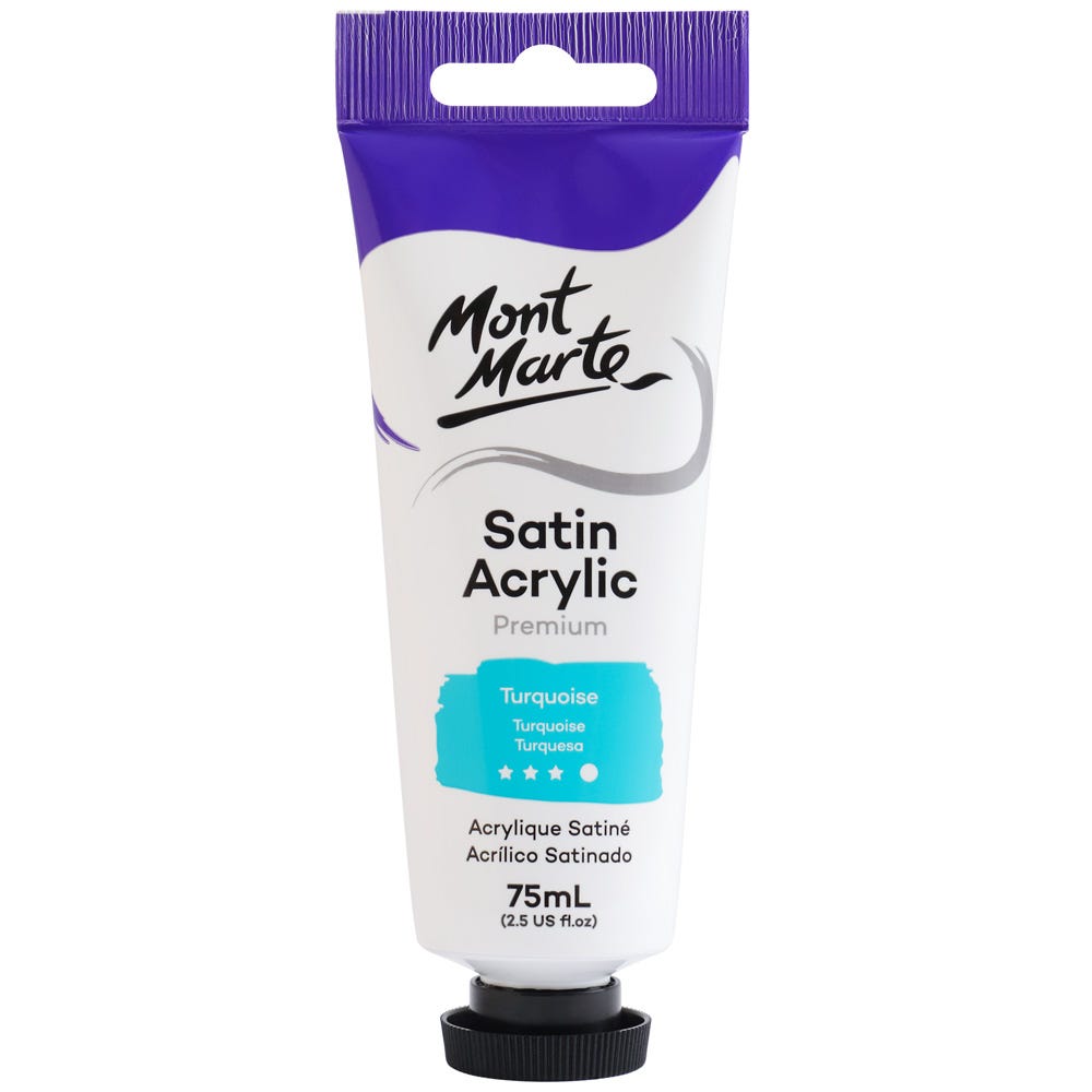 Mont Marte Satin Acrylic Paint Premium 75ml - Turquoise