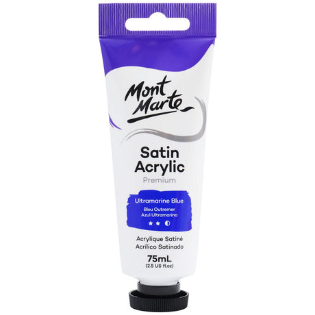 Mont Marte Satin Acrylic Paint Premium 75ml - Ultramarine Blue