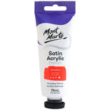 Mont Marte Satin Acrylic Paint Premium 75ml - Vermilion