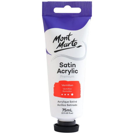 Mont Marte Satin Acrylic Paint Premium 75ml - Vermilion