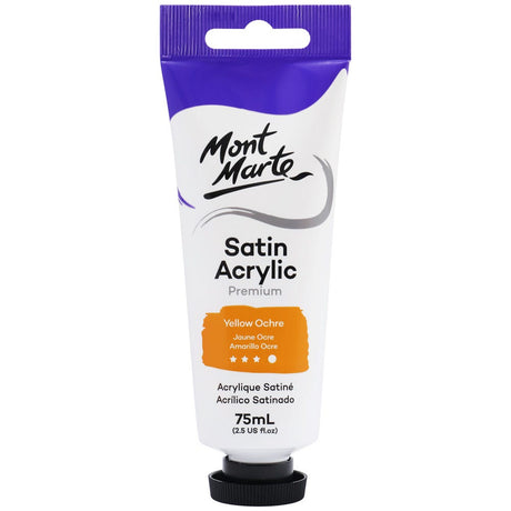 Mont Marte Satin Acrylic Paint Premium 75ml - Yellow Ochre