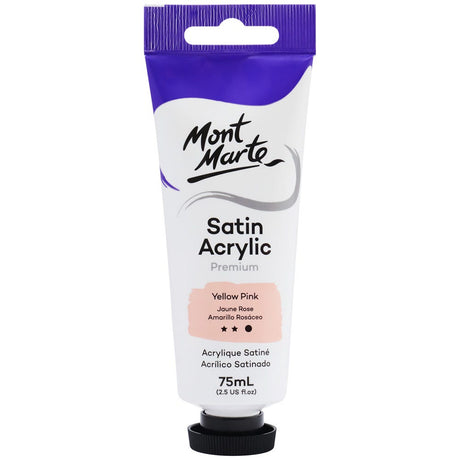Mont Marte Satin Acrylic Paint Premium 75ml - Yellow Pink