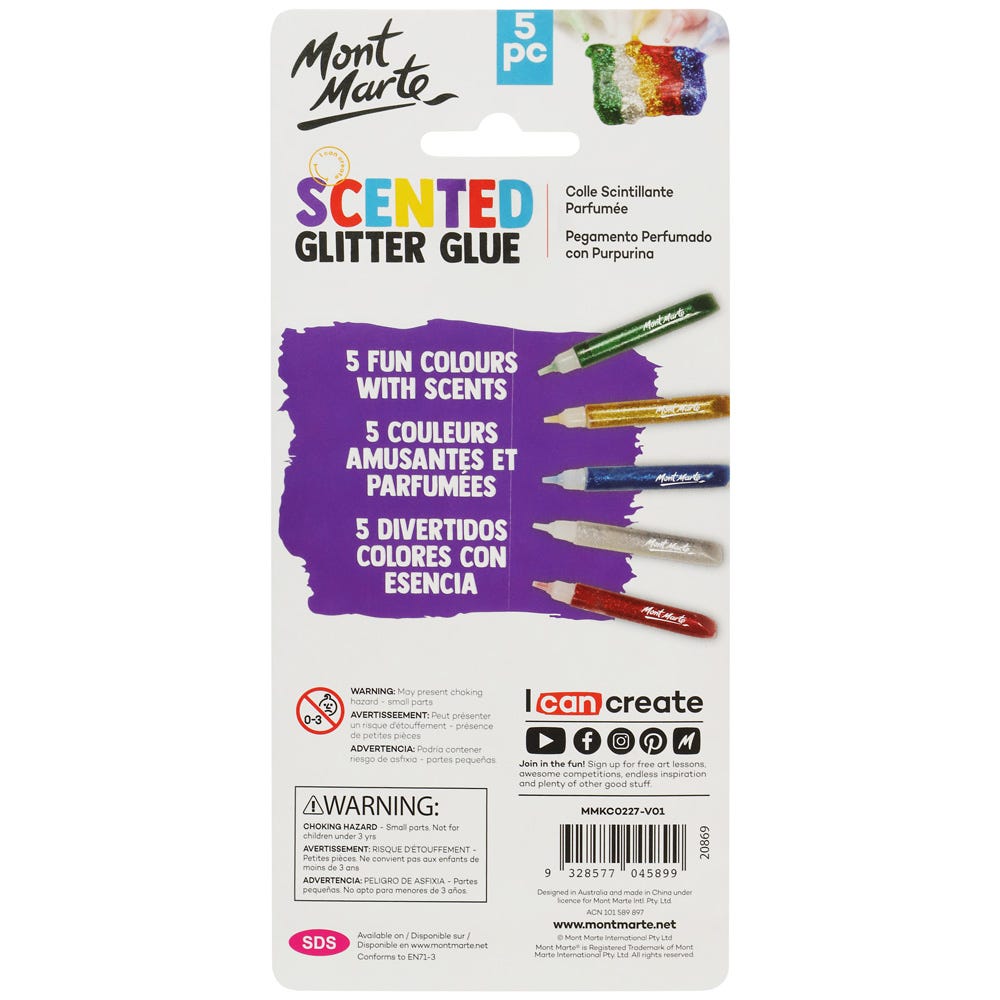 Mont Marte Scented Glitter Glue 5Pc