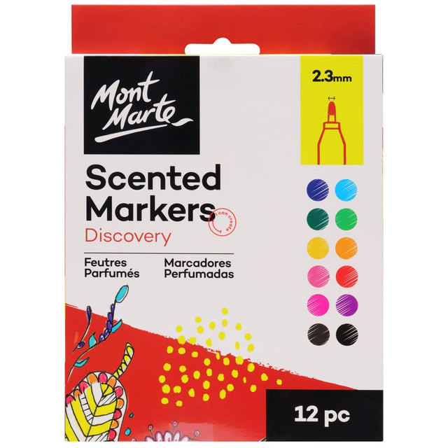 Mont Marte Scented Markers Discovery 2.3Mm (0.09In) Tip 12Pc