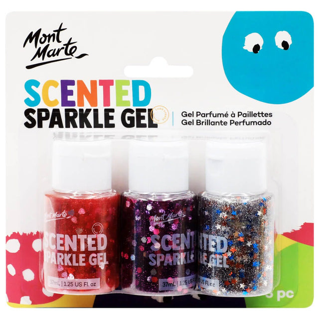 Mont Marte Scented Sparkle Gel 3Pc X 37Ml (1.25 Us Fl.Oz)