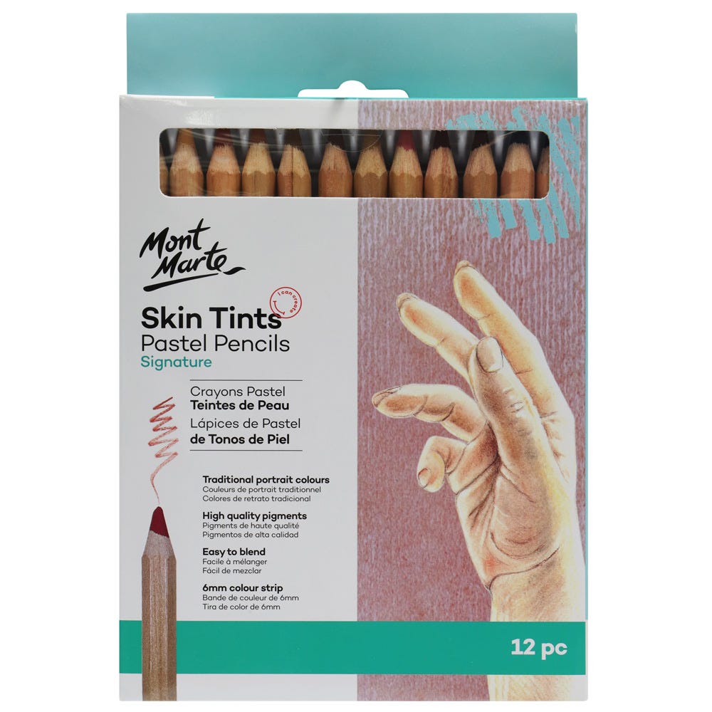 Mont Marte Skin Tints Pastel Pencils Signature 12Pc