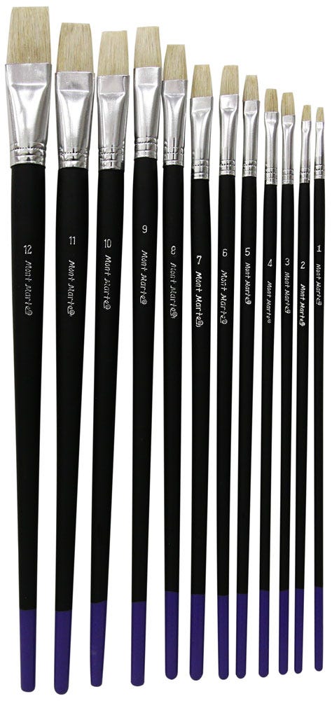 Mont Marte Studio Artist Brushes 12Pce Flat 1 12