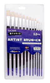 Mont Marte Studio Artist Brushes 12Pce Flat 1-12