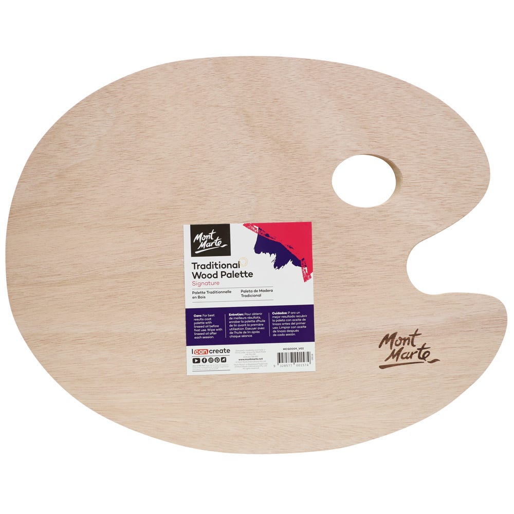 Mont Marte Traditional Wood Palette Signature 30 X 38Cm (11.8 X 14.9In)