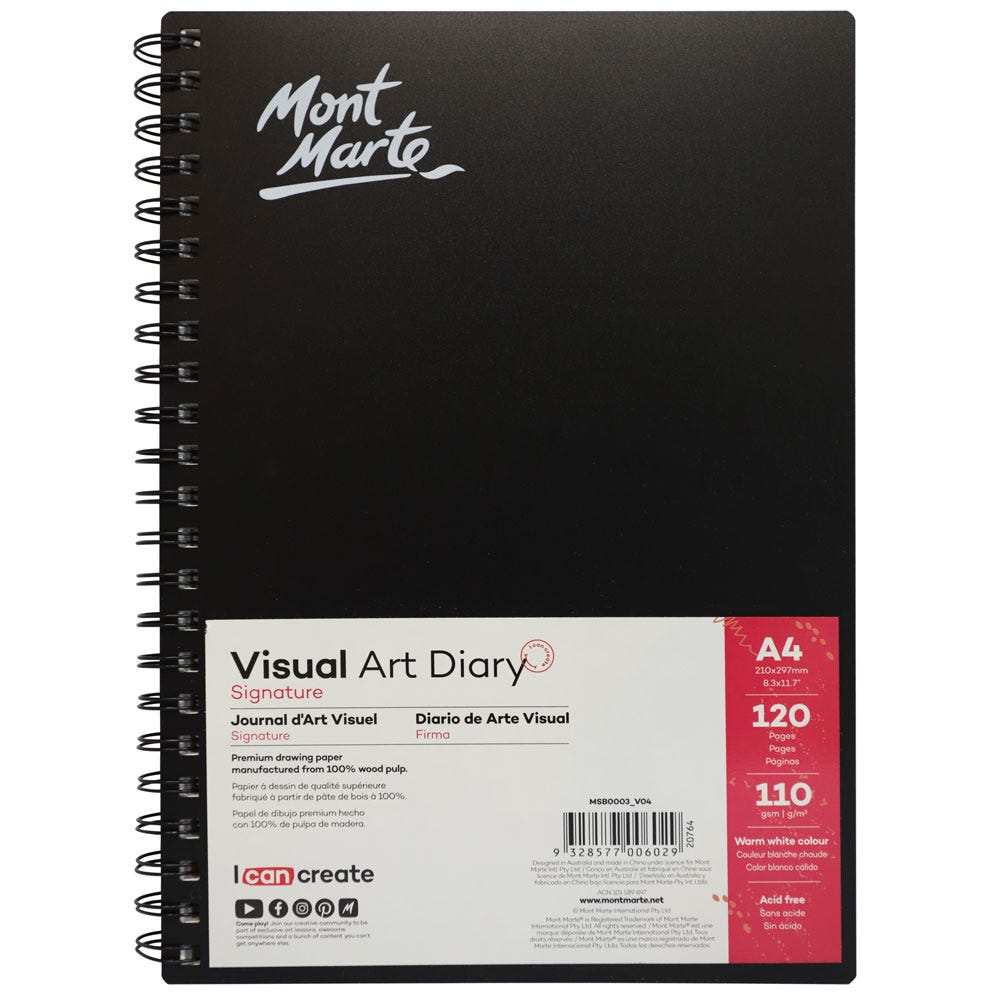 Mont Marte Visual Art Diary Signature 110Gsm A4 120 Page