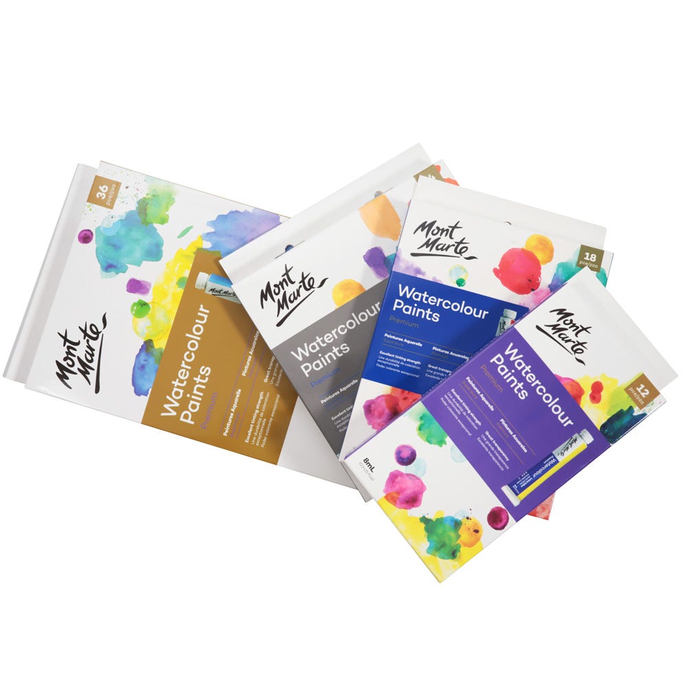 Mont Marte Watercolour Paints Premium 18Pc X 8Ml 0 3 Us Fl Oz