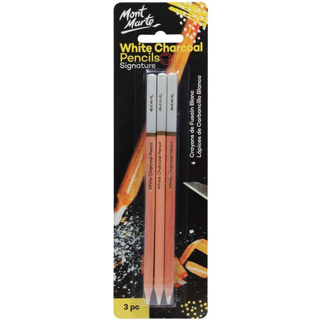 Mont Marte White Charcoal Pencils Signature 3Pc