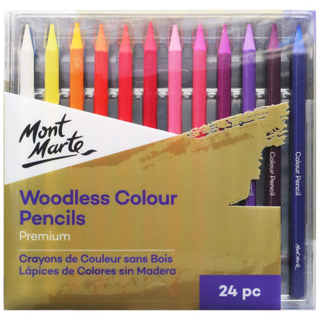 Mont Marte Woodless Colour Pencils Premium 24Pc