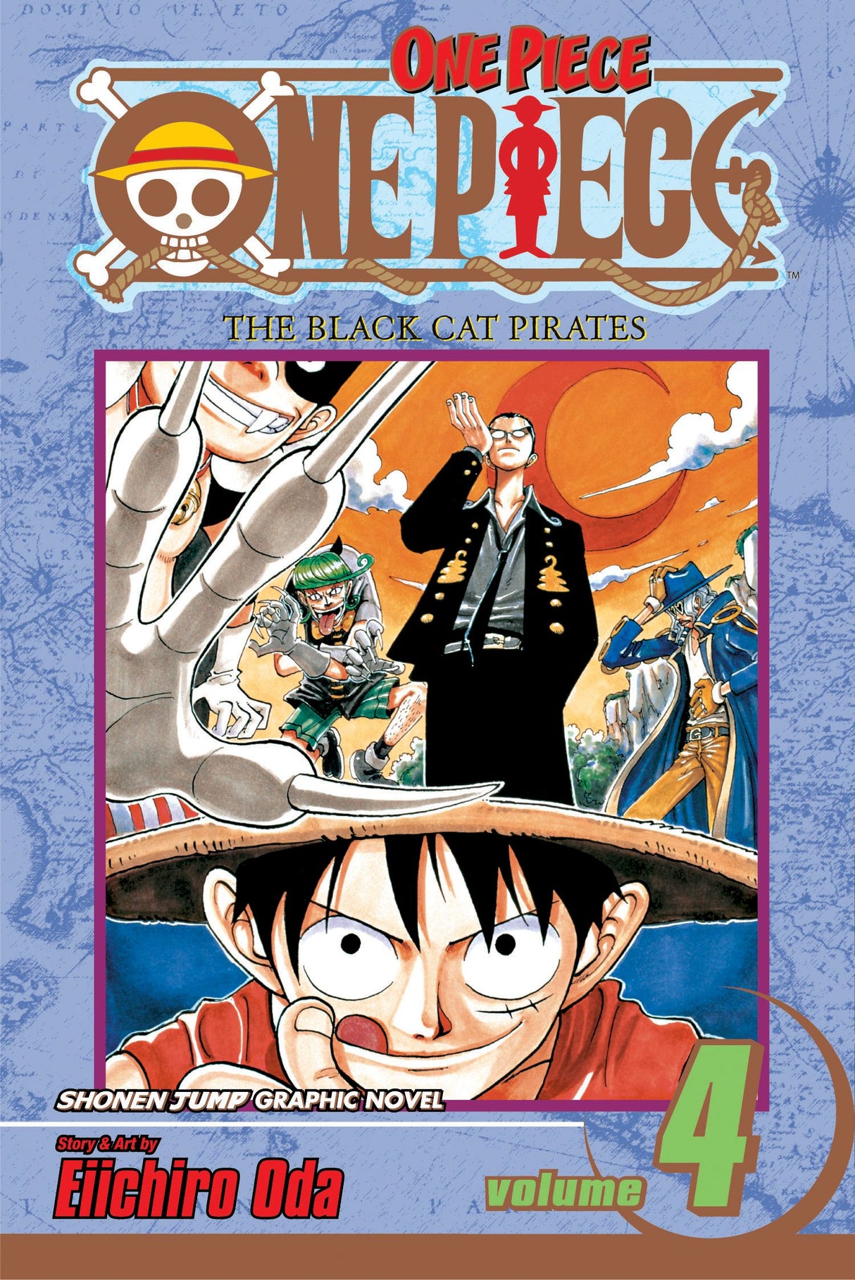 One Piece, Vol. 4: The Black Cat Pirates - Front Cover