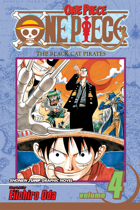 One Piece, Vol. 4: The Black Cat Pirates - Front Cover